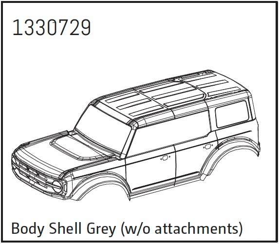 Absima Karosserie grau (ohne Anbauteíle) - BronX 1330729