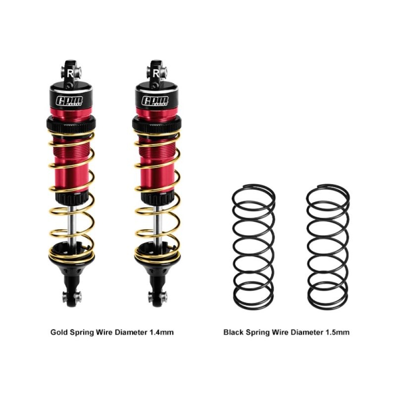 GPM Alu Dämpfer 104mm rot (2) Traxxas Jato, Rustler, Slash&Modified, Stampe TJ104RRGD