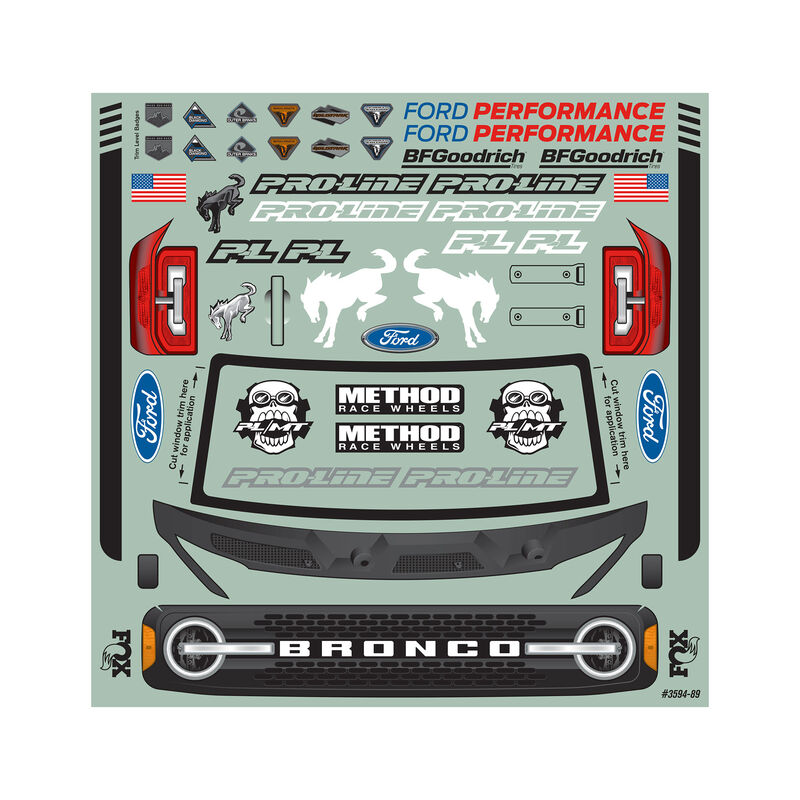 Pro-Line 2021 Ford Bronco HD Karo klar für E-Revo 2.0 & MAXX mit lange Karo-Steher 3594-00