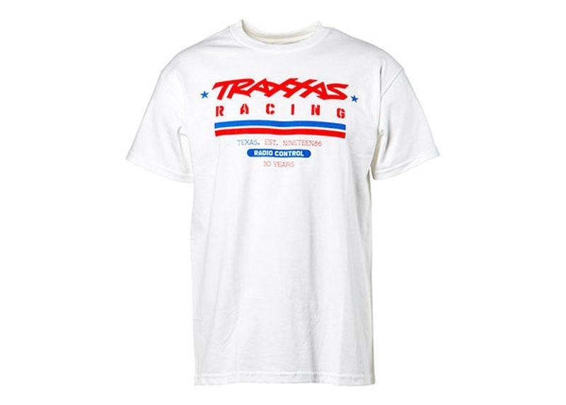 Traxxas T-Shirt weiß/Traxxas 30 Jahre Logo rot XL 100% Baumwolle 1383-XL
