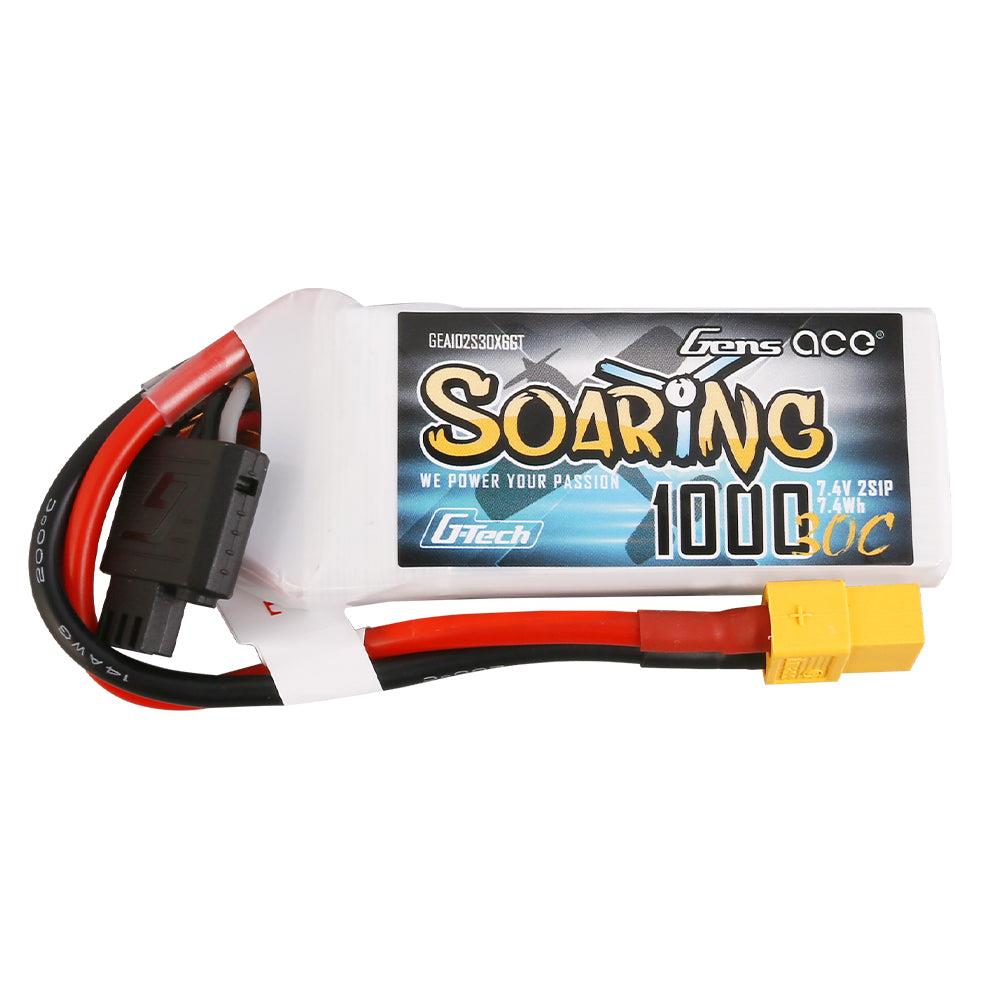 Gens Ace G-Tech Soaring 1000mAh 7.4V 30C 2S1P Lipo Akku Pack mit XT60 Stecker GEA102S30X6GT