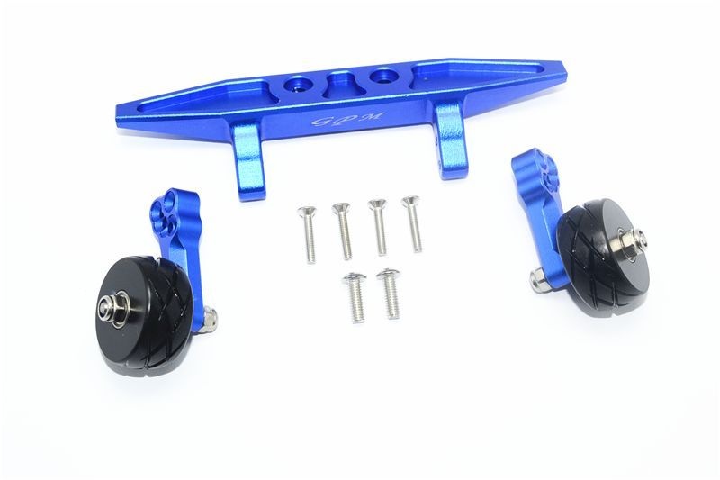 GPM Alu Wheelie-Bar hinten blau Traxxas Rustler 4x4