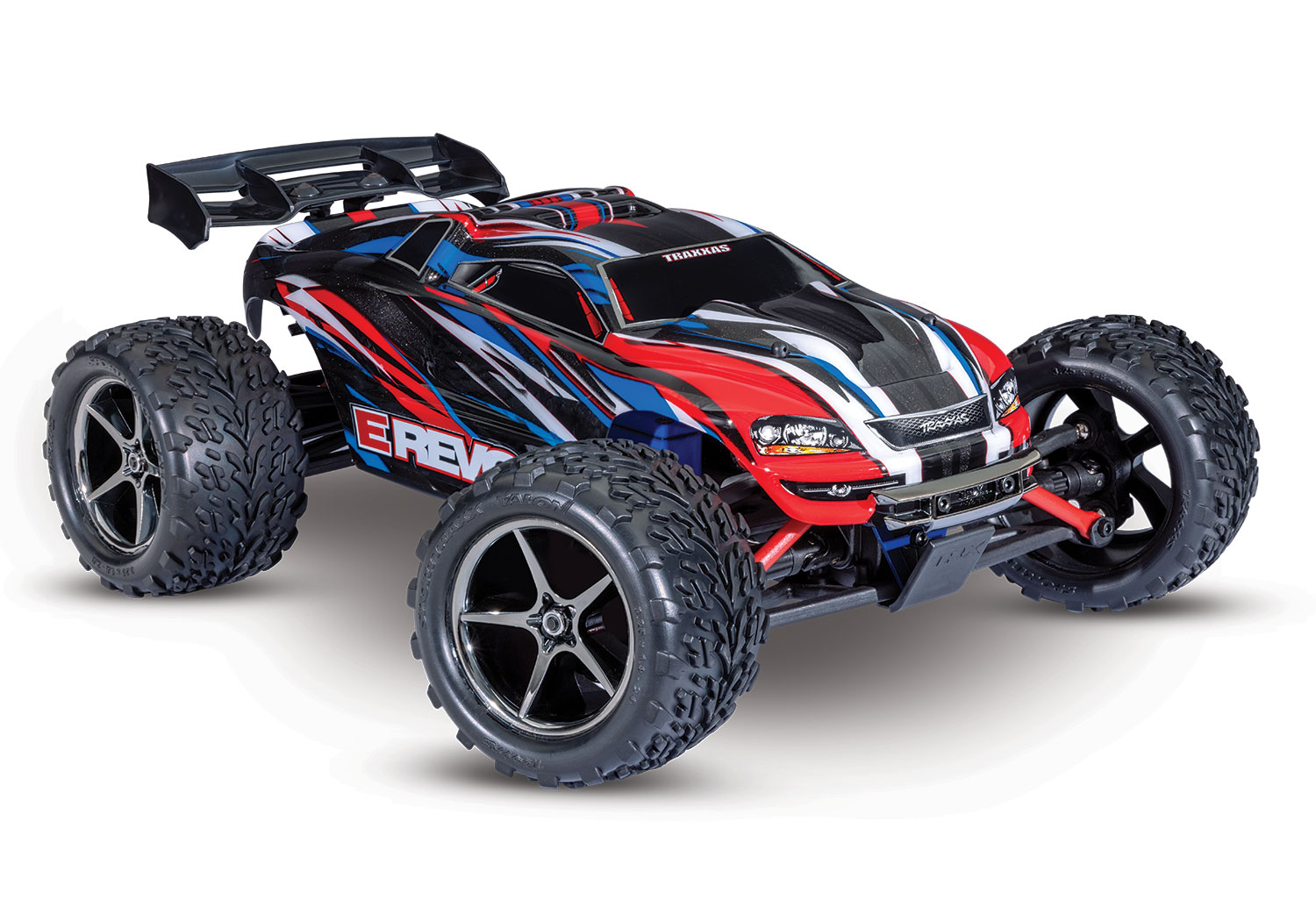 Traxxas E-Revo 4x4 Rot/Blau RTR 1/16 Brushed +Akku & USB-C Lader 71054-8 - Abbildung 1