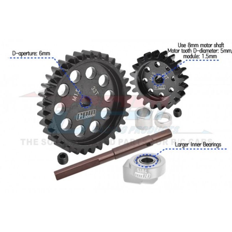 GPM Hauptzahnrad 40Cr Carbon-Stahl M1.5 33Z & Motorritzel 20Z TRX XRT, XMAXX TXM2033TSBK