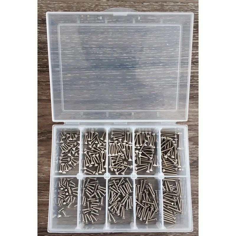 SAMIX Edelstahl M2 Schrauben-Set mit Plastik-Box (350teilig)  SS-2007