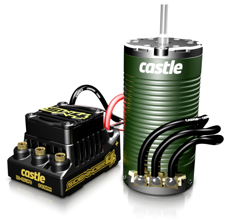 Castle Sidewinder 4 12.6V ESC WP Combo 1415-2400KV Sensor Motor 010-0164-07