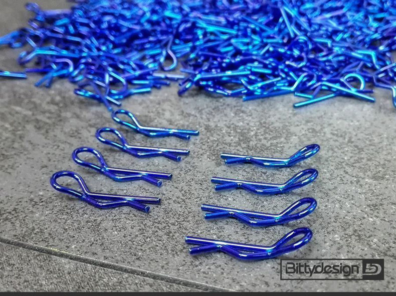 Bittydesign 1/10 Body Clips Kit (8) - Blue BDBC-8BL