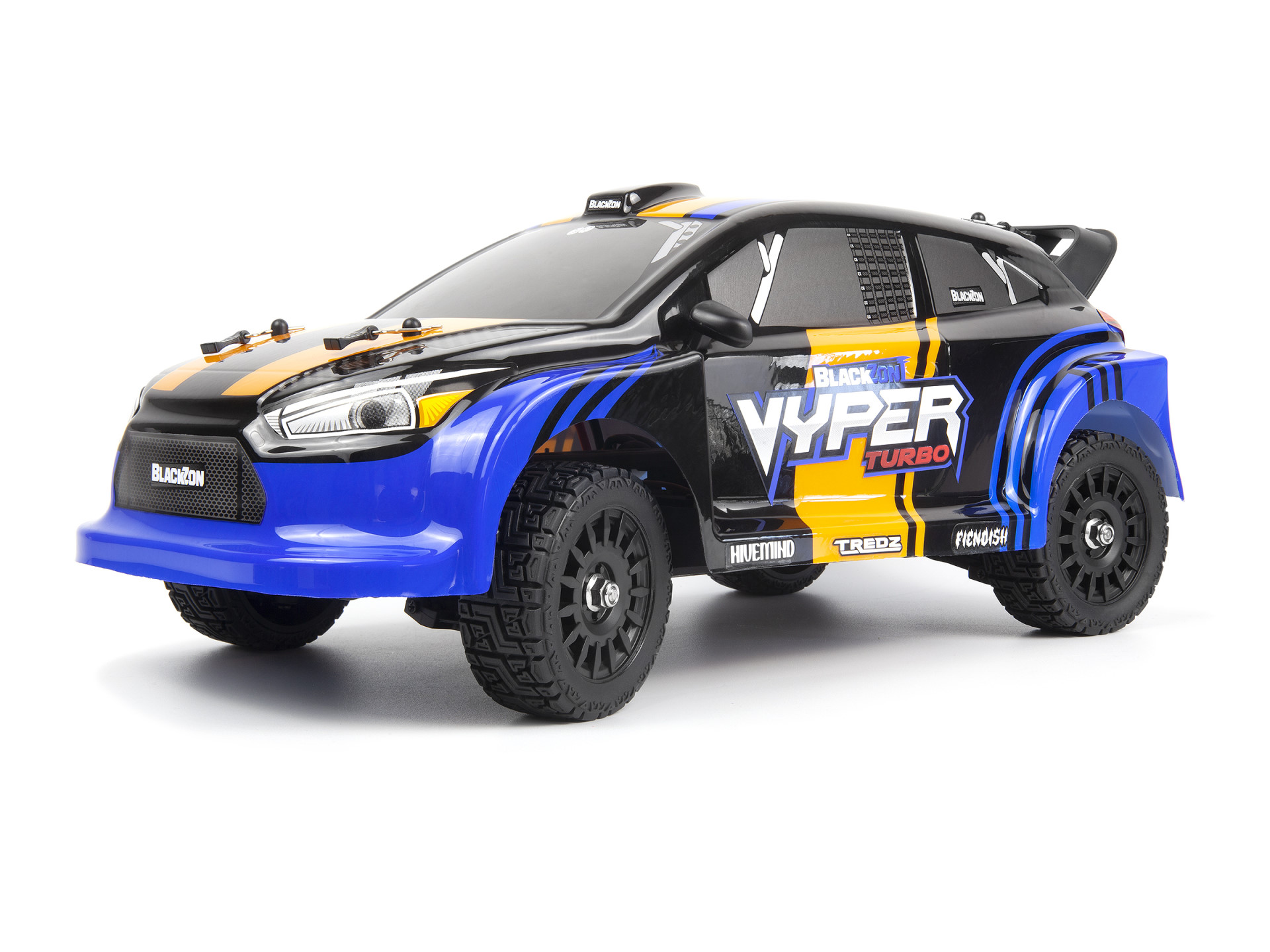 BLACKZON Vyper RX Turbo 1/16 4WD Brushless Rally Car Blau/Orange 540284 - Abbildung 1