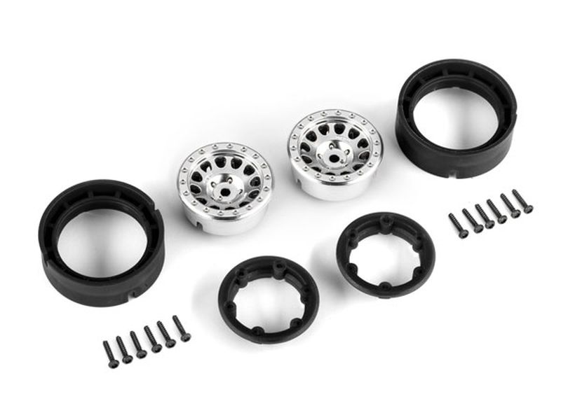 Traxxas Felgen 1.0, Method Race Wheels 105 Beadlock Satin chrome (2) 9781-SATIN
