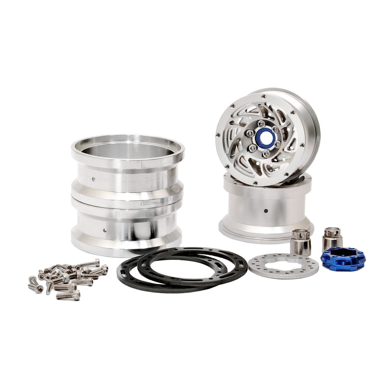 HoBao 1.9" Alu Felge Beadlock silber mit Bremsscheibe (2 Stk.) 230118S
