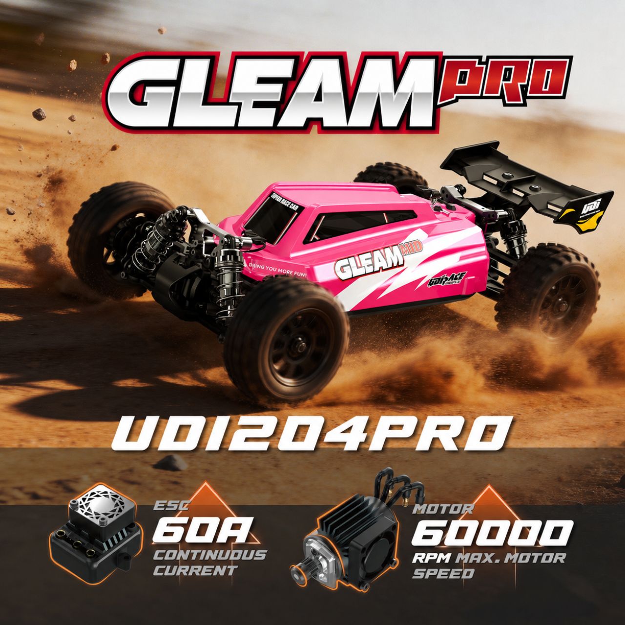 UDI R/C UD1204 GLEAM Pro 1/12 4WD Brushless Buggy Pink - Abbildung 7
