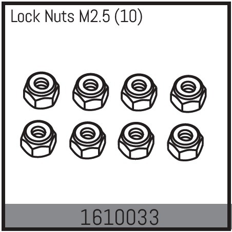 Absima Lock Nuts M2.5 (10 Pcs.) 1610033