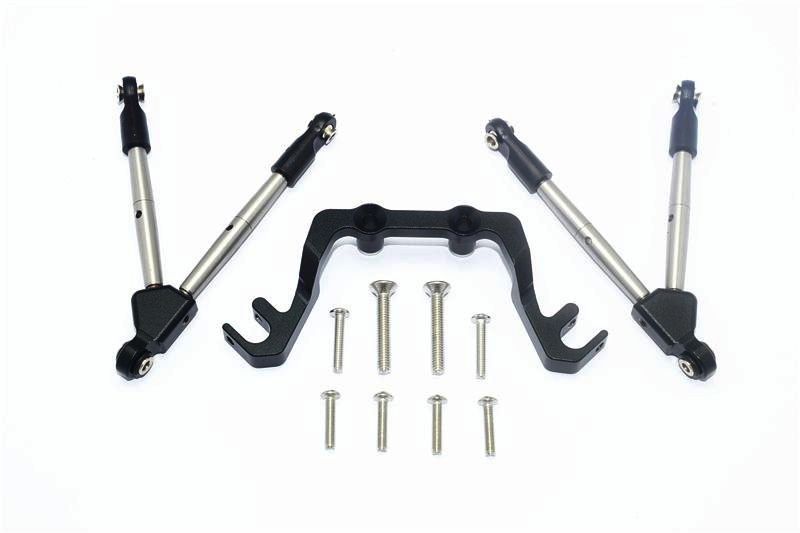 GPM Alum. Querlenker Verstärkung oben vorn schwarz für C-Hub Traxxas Slash 4x4 LCG