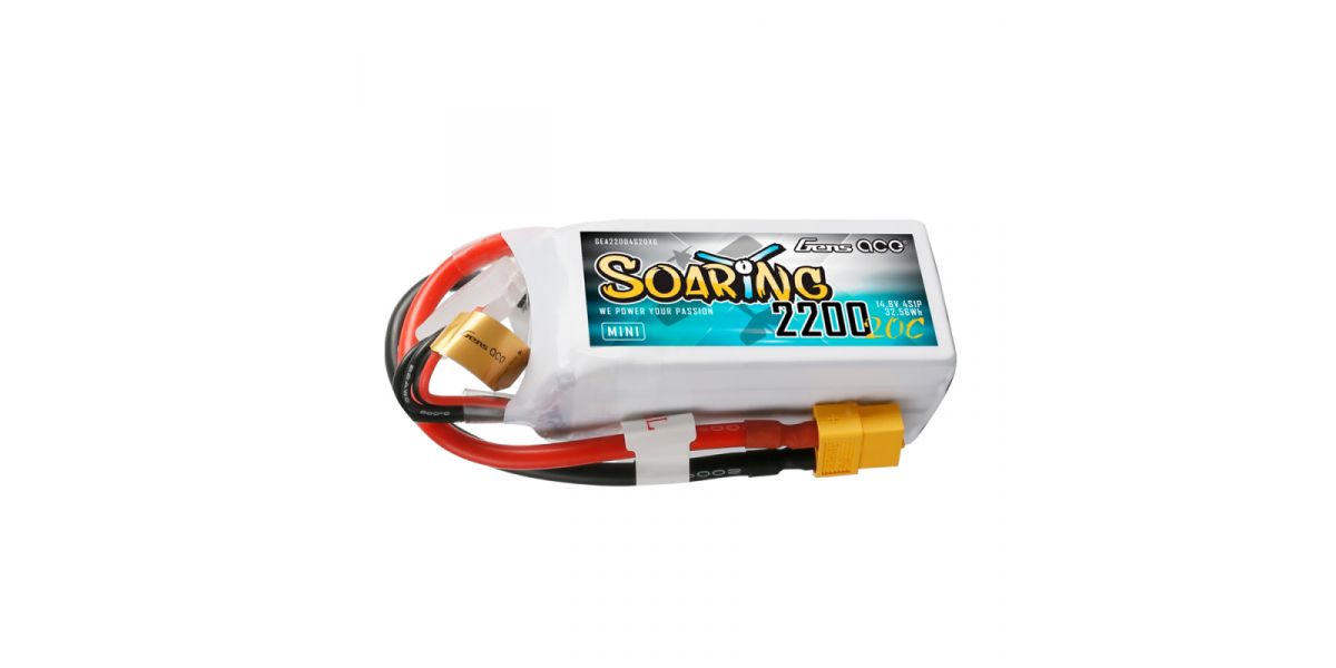 Gens ace Soaring LiPo 4S 14.8V-4000-30C (EC5) 136x42x29.5mm 380g GE1-4000S-4C5 - Abbildung 1