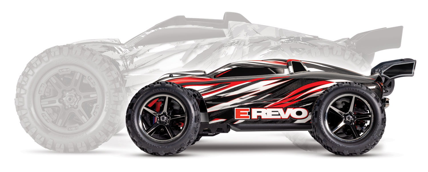 Traxxas E-Revo 4x4 Rot RTR 1/16 Brushed +Akku & USB-C Lader 71054-8 - Abbildung 5