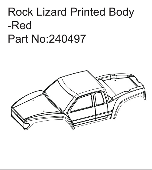 Hobby Plus Rock Lizard Printed Body-Red 240497