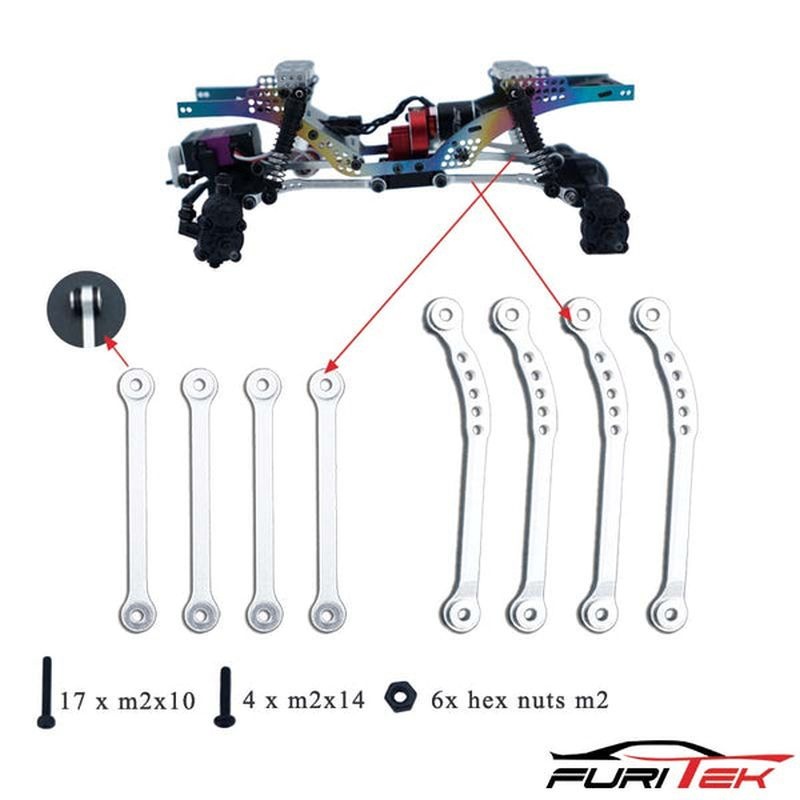 FURITEK ALU HIGH CLEARANCE LINKS SET FOR FCX24 - WHITE FCX24-LINKS FUR-2215