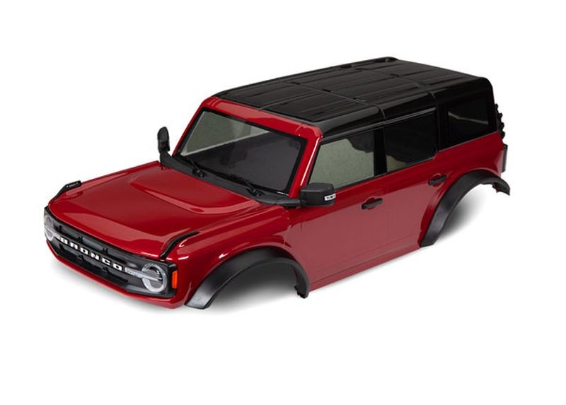 Traxxas Karo 2021 Ford Bronco rot lackiert + Anbau-Teile 9211R