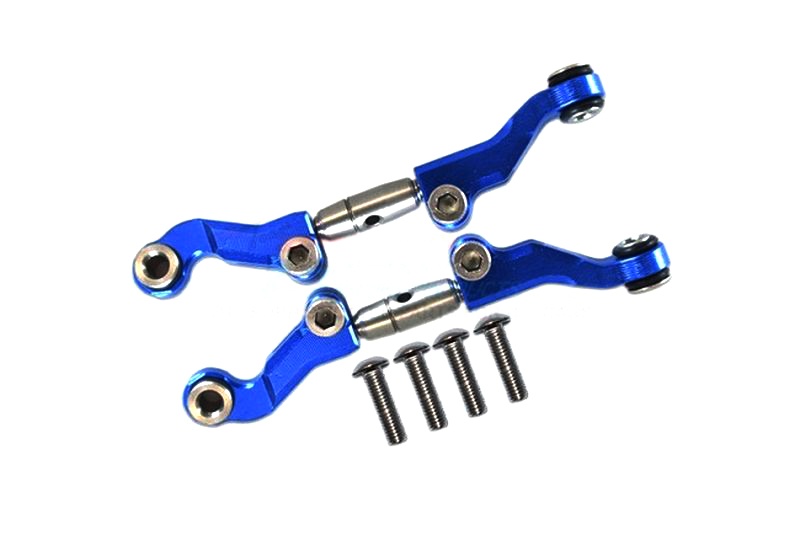 GPM ALUMINUM+STAINLESS STEEL ADJUSTABLE FRONT STEERING TIE ROD - Team Losi Mini-T 2.0 blau