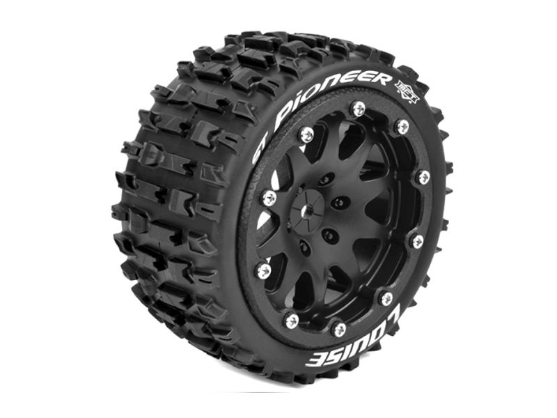 Louise MFT ST-PIONEER Soft auf Bead-Lock-Felge schwarz 1/2 Offset (2) 14mm 1/10 Stadium Truck 2,8 L-T3312SBM