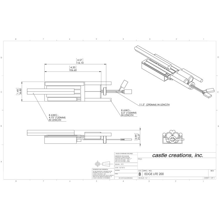 Castle Phoenix Edge Lite 200 - 25V 200A ESC 010-0109-00