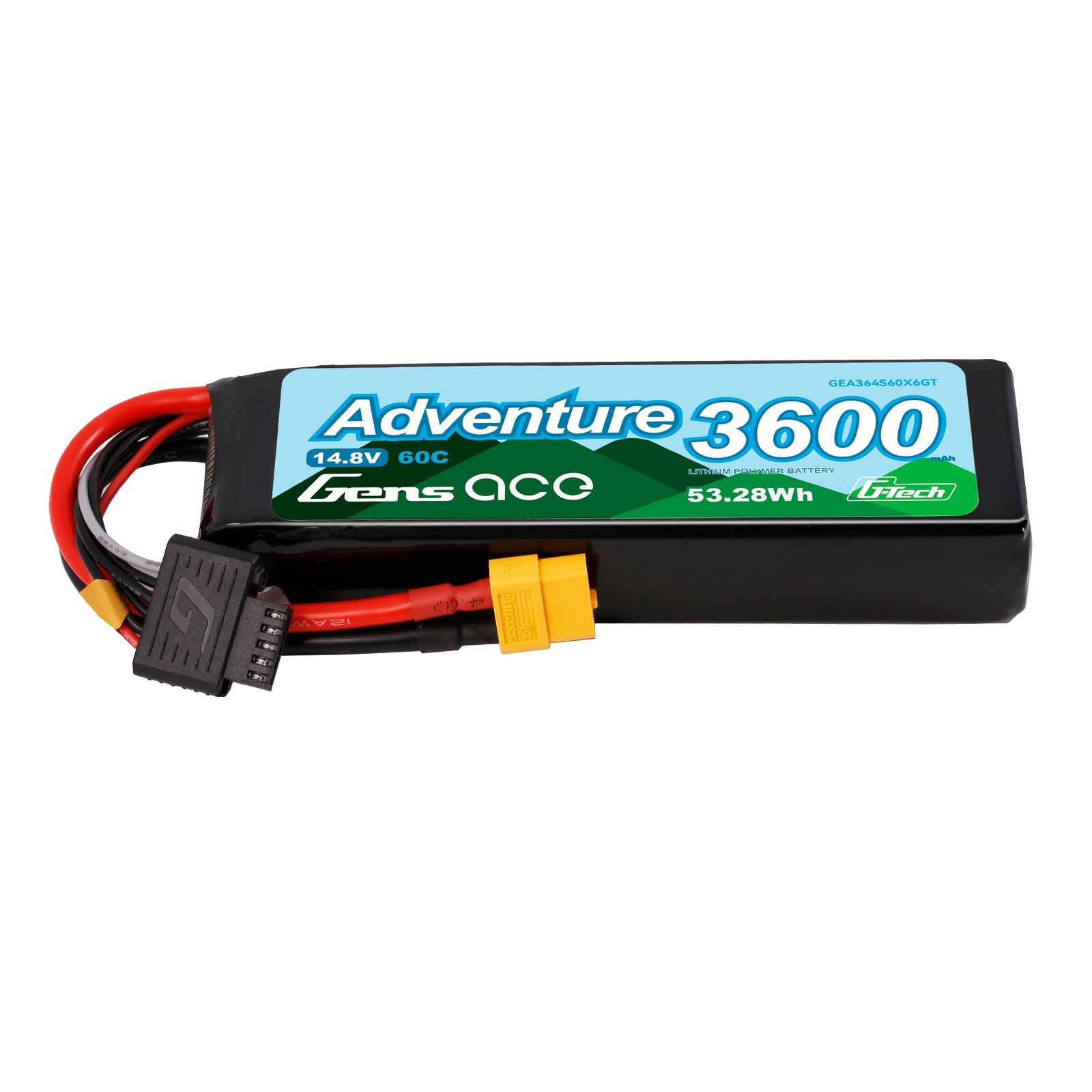 Gens Ace G-Tech 3600mAh 4S1P 14.8V 60C Adventure RC Car Lipo Akku GEA364S60X6GT