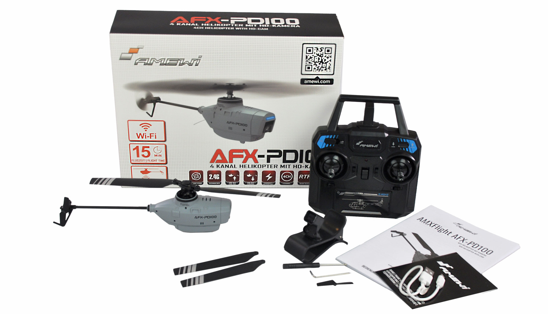 Amewi AFX-PD100 4-Kanal Helikopter mit HD-Kamera 6G 2,4GHz, RTF 25323 - Abbildung 2