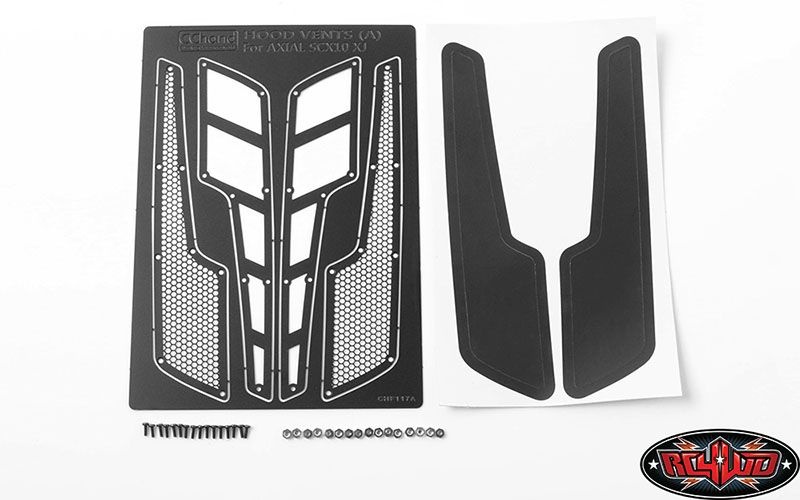 RC4WD Metal Hood Vents for Axial SCX10 XJ (Black Style A) VVV-C0308