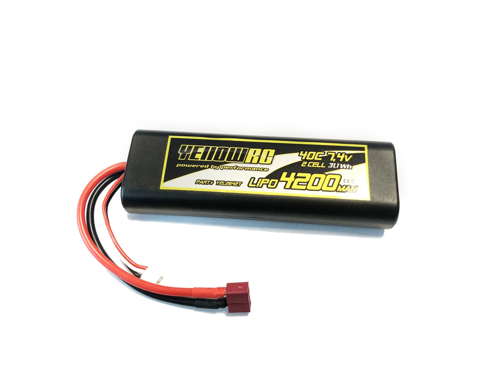YellowRC LiPo 2S 40C 4200mAh 7.4 Round Hardcase Deans, YEL2642T