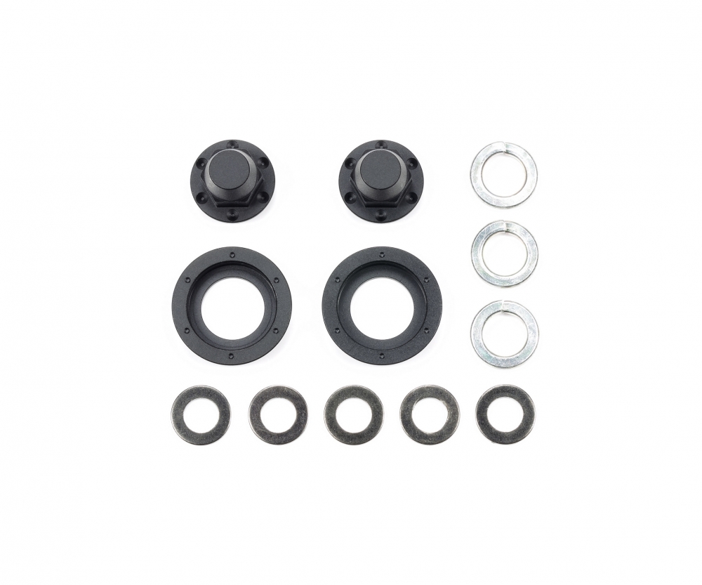 Tamiya 56556 1:14 Radnaben-Set VA schwarz (2) 300056556