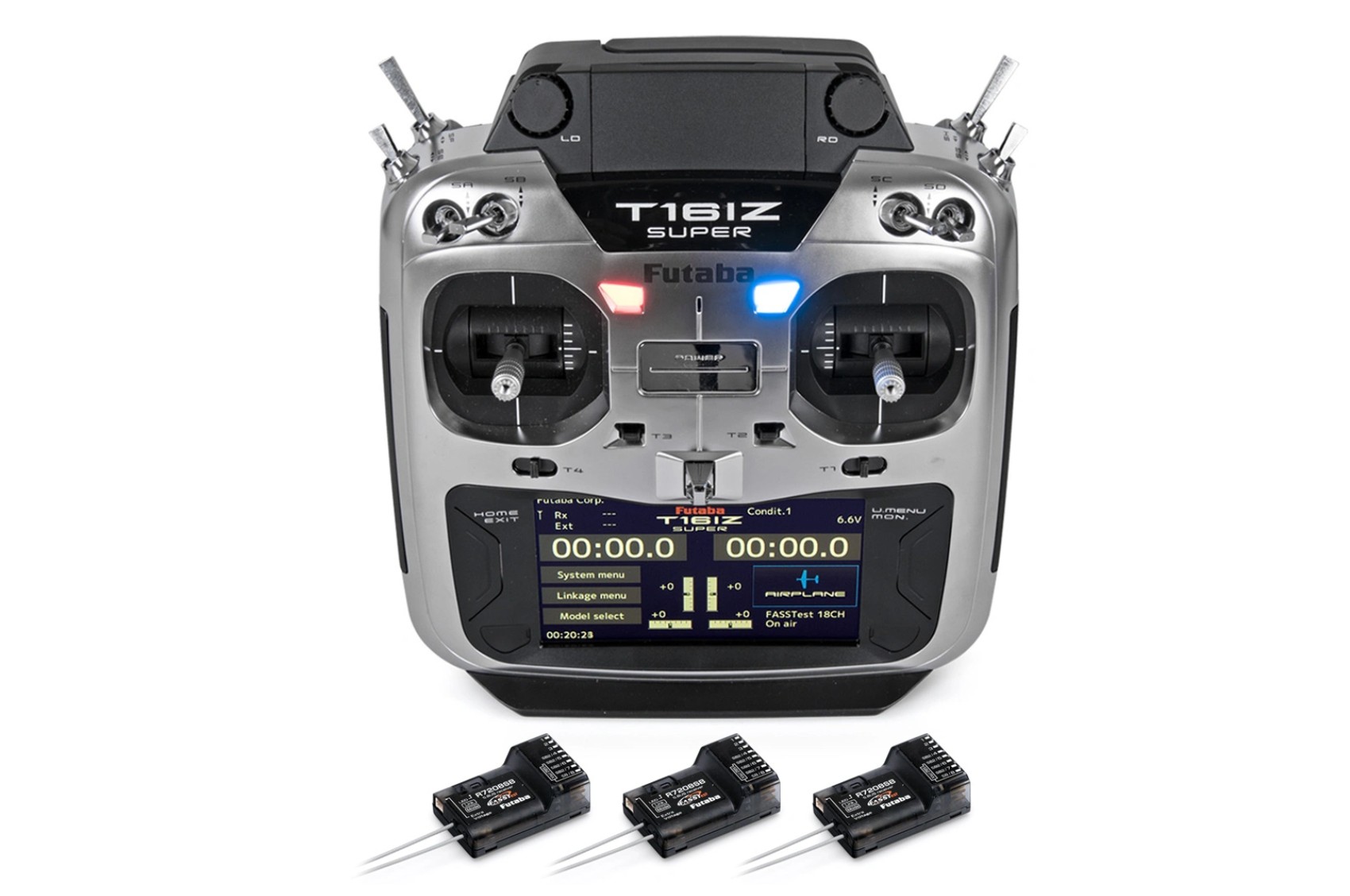 Futaba T16IZ-SUPER Sender Mode-2 + 3St. R7208SB -  FASSTest, T-FHSS, S-FHSS 05003233-3 - Abbildung 1