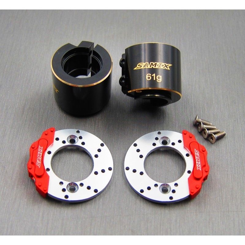 SAMIX Messing Bremsadapter hinten für Axial SCX10-2 SCX2-4415FS