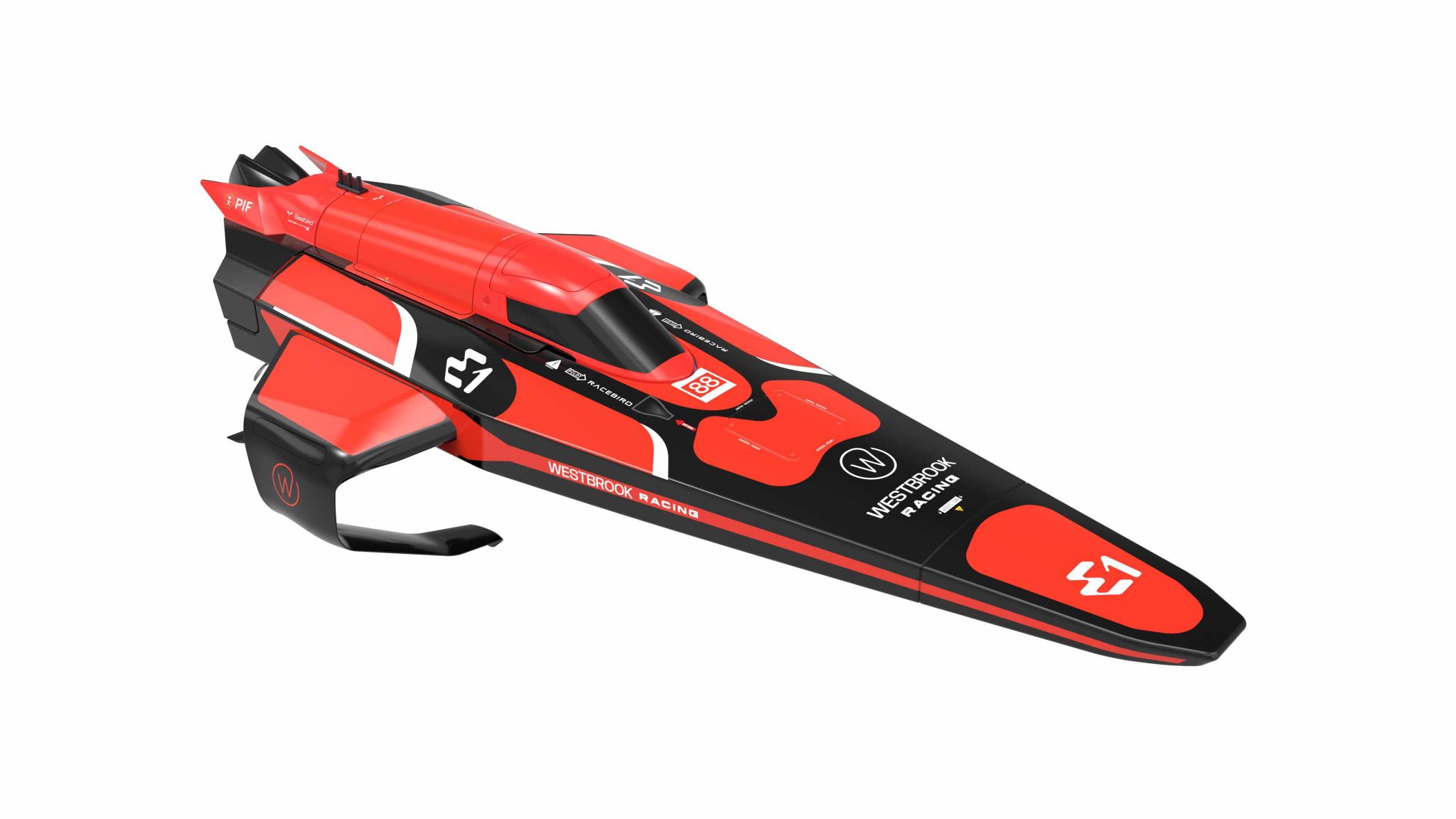 Joysway E1 Racebird Hydrofoil Boat Team Westbrook 1/14 Rennboot RTR 8608WESTBROOK - Abbildung 1