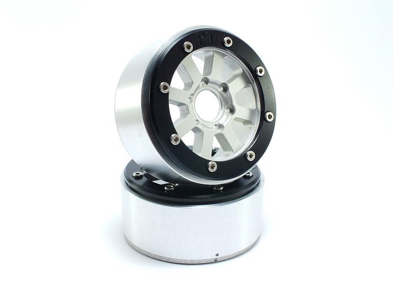 Metsafil Beadlock Wheels HAMMER silber/schwarz 1.9 (2 St.) ohne Radnabe MT5040SB