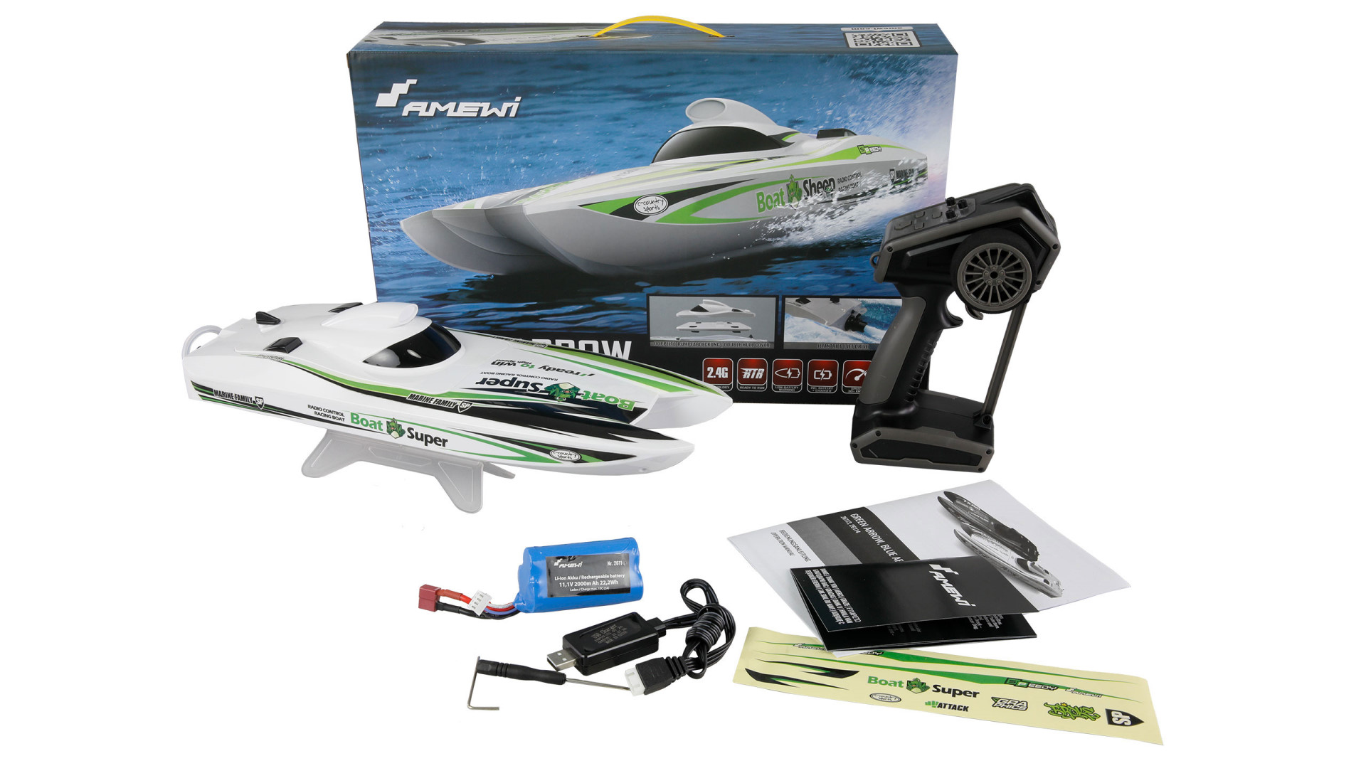 Amewi Green Arrow Katamaran brushless Jetantrieb 400mm RTR 26113 - Abbildung 7