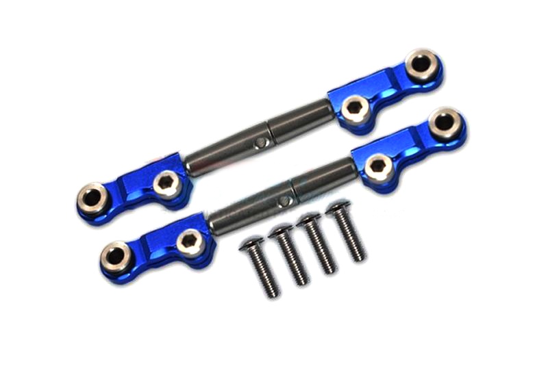 GPM ALUMINUM+STAINLESS STEEL REAR UPPER ARM TIE ROD -6PC SET Team Losi Mini-T 2.0 blau