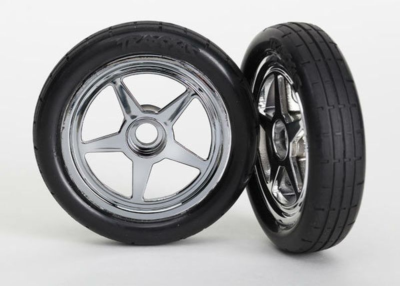 Traxxas Reifen+Felge vorn chrome 29 6975