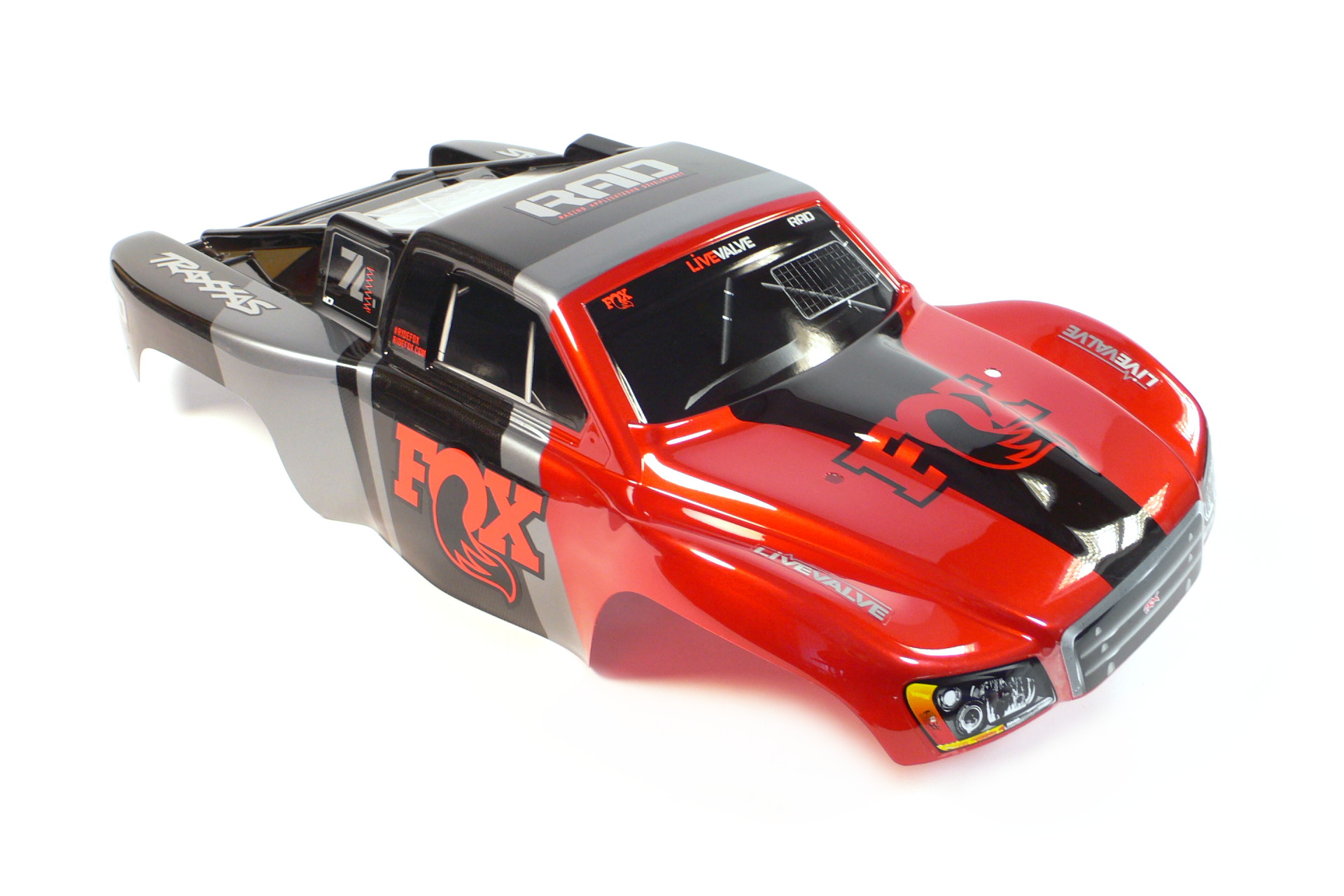 Traxxas Slash VXL SCT Short Course Truck 1:10 Karosserie Schwarz Rot Fox Body - Abbildung 1