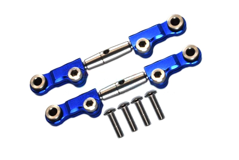 GPM ALUMINUM+STAINLESS STEEL FRONT UPPER ARM TIE ROD -6PC SET Team Losi Mini-T 2.0 blau
