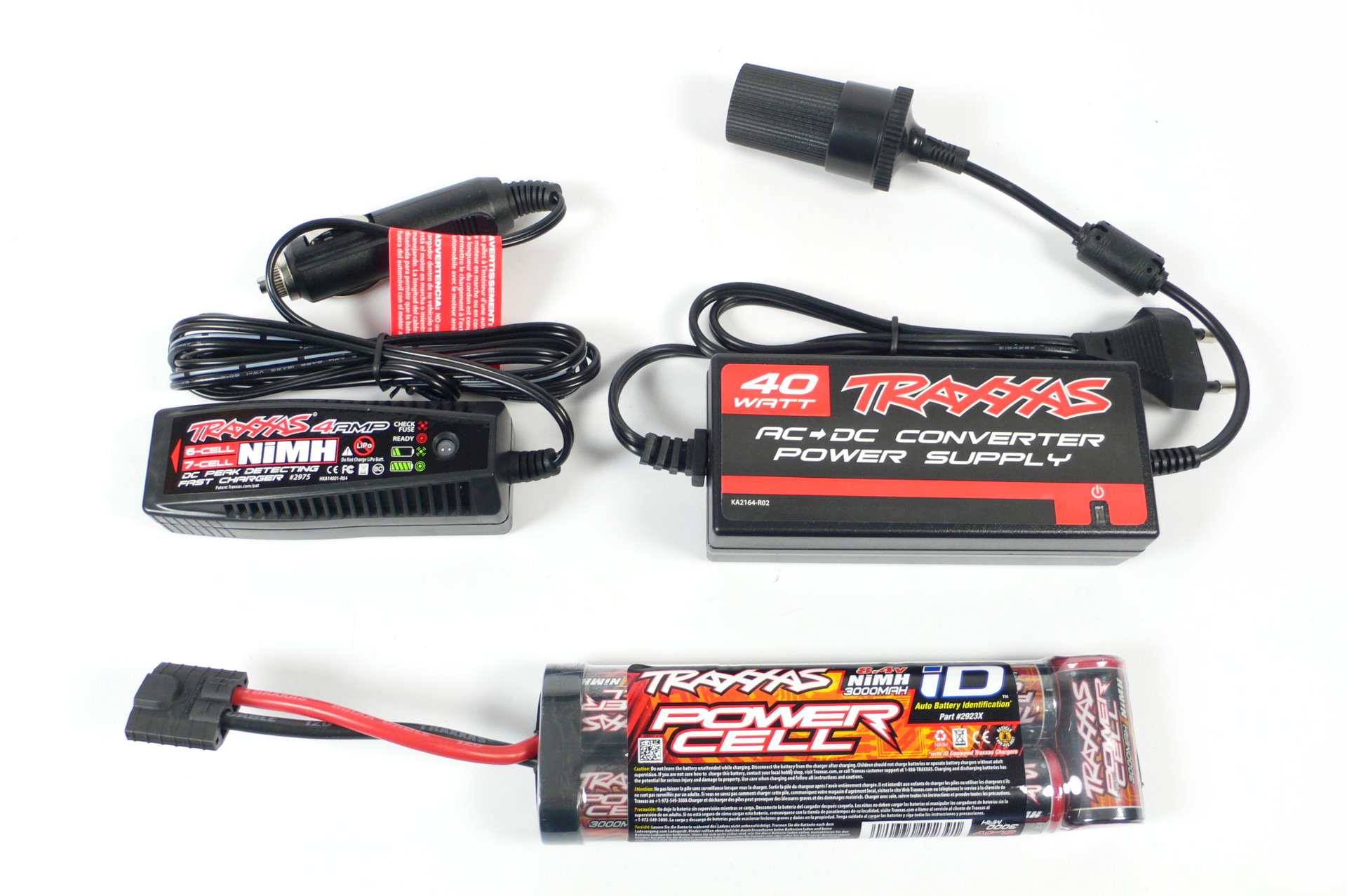 Traxxas AC->DC Adapter 2976G 40W Netzteil mit 12V-Lader & 8,4V 3000mAh Akku