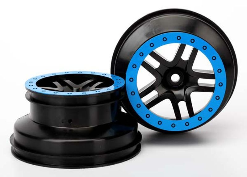 Traxxas WHEELS, SCT SS BLK/BLUE BEAD ( 5884A
