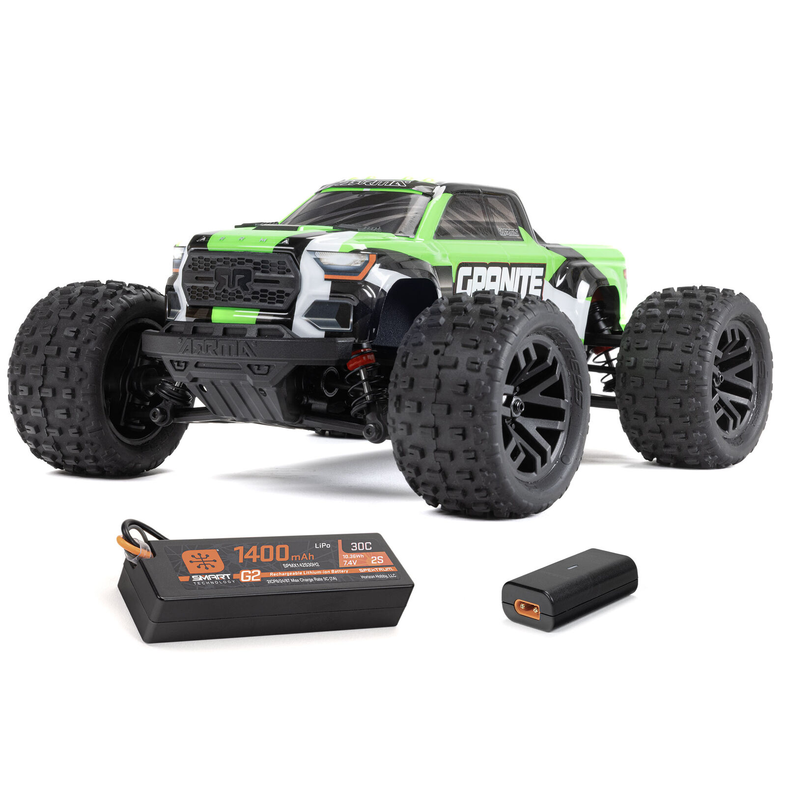 ARRMA 1/18 GRANITE GROM MEGA 380 Brushed 4X4 Monster Truck RTR with Battery & Charger, Green ARA2102T3