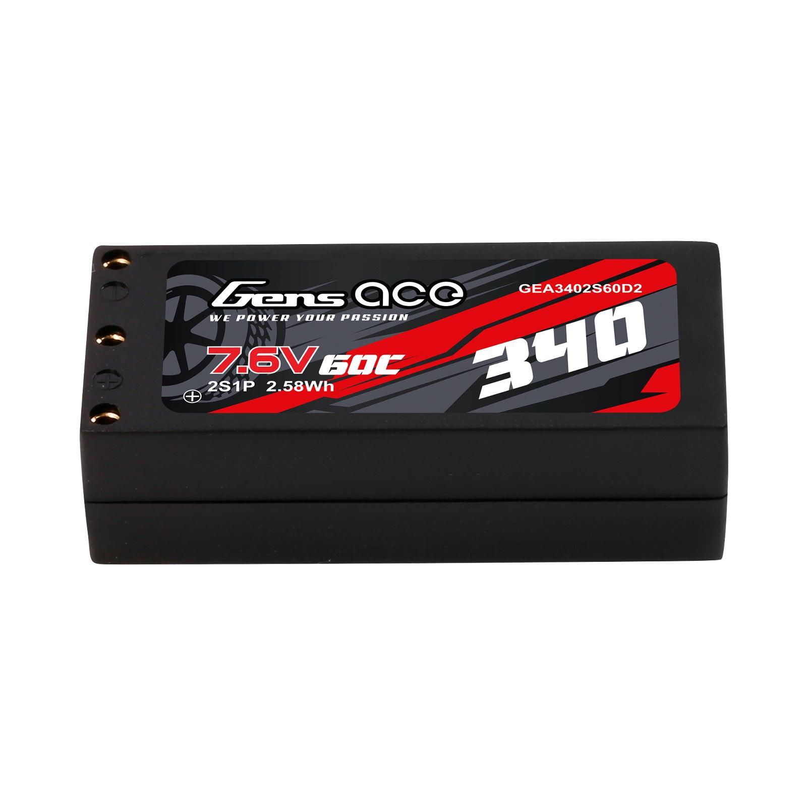 Gens Ace 340mAh 2S HV 60C lipo Akku mit XT60 Stecker GEA3402S60D2