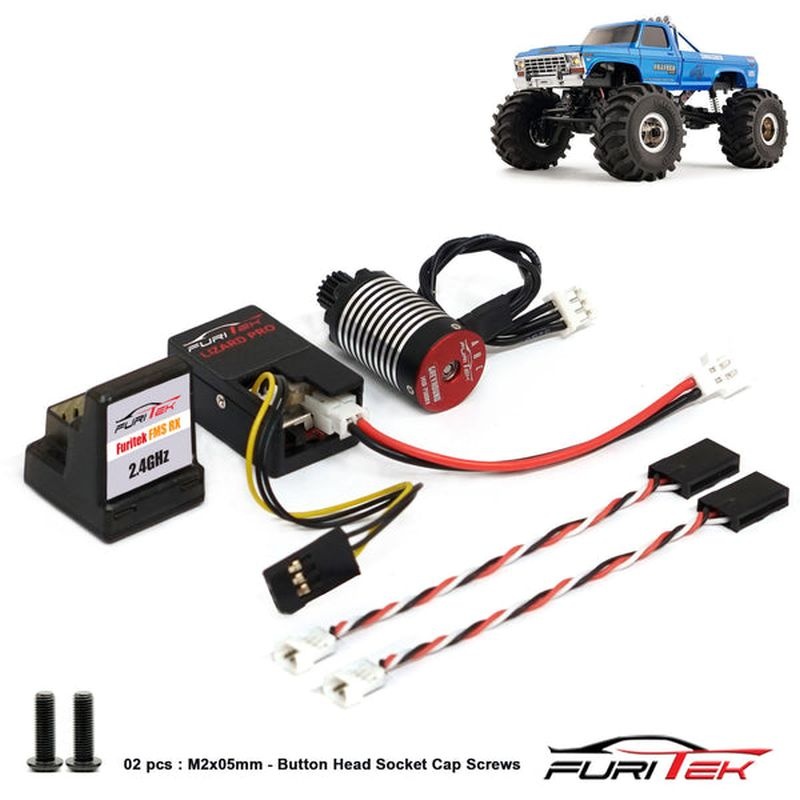 FURITEK MONSTER BL POWER SYSTEM WITH RECEIVER FCX24 SMASHER Brushless System for Fcx24 FUR-2347