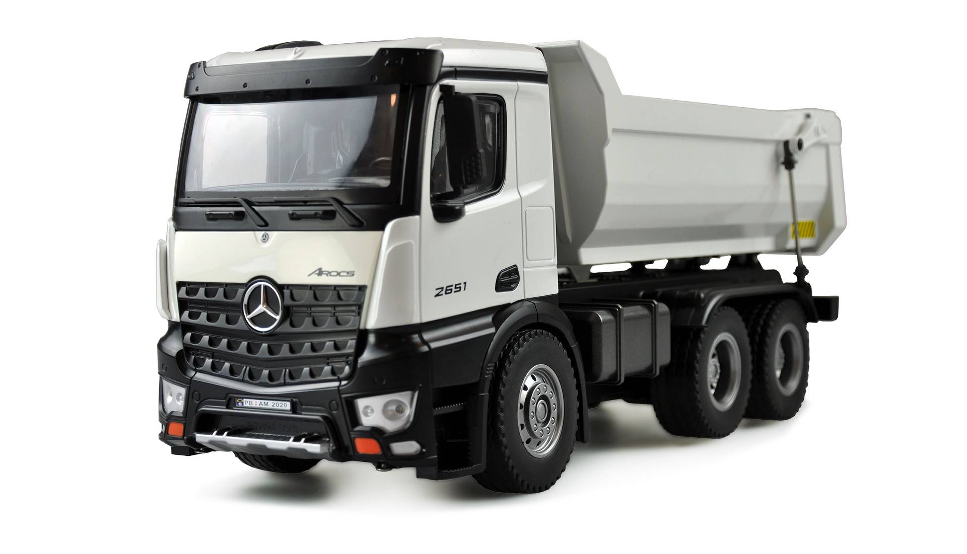 Amewi Mercedes Benz Arocs LKW Kipper PRO Metall 2,4GHz RTR weiß 22413 - Abbildung 1