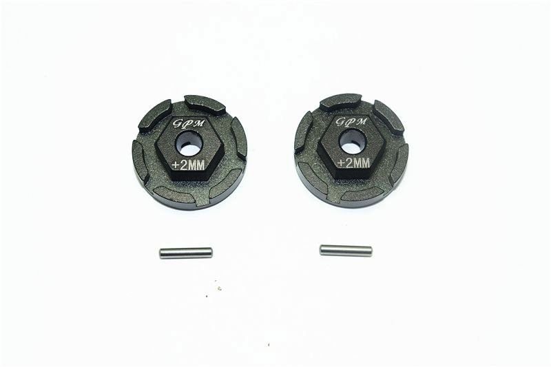 GPM Alu Hex Adapter (+2mm) schwarz Traxxas Rustler 4x4