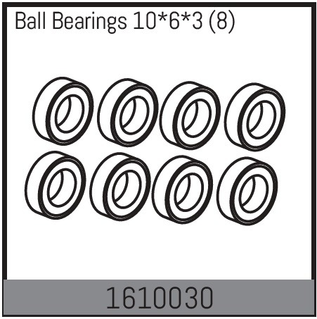 Absima Ball Bearings 10*6*3 (8 Pcs.) 1610030
