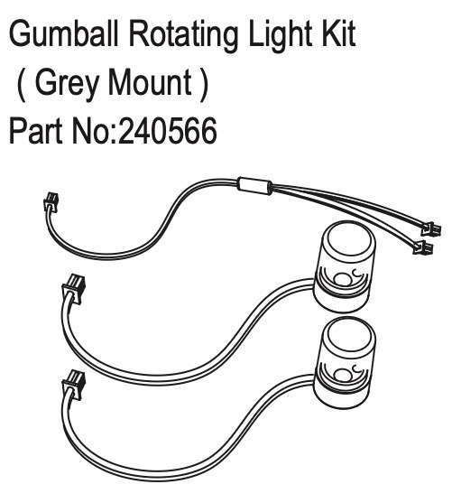 Hobby Plus Gumball Rotating Light Kit ( Grey Mount ) 240566
