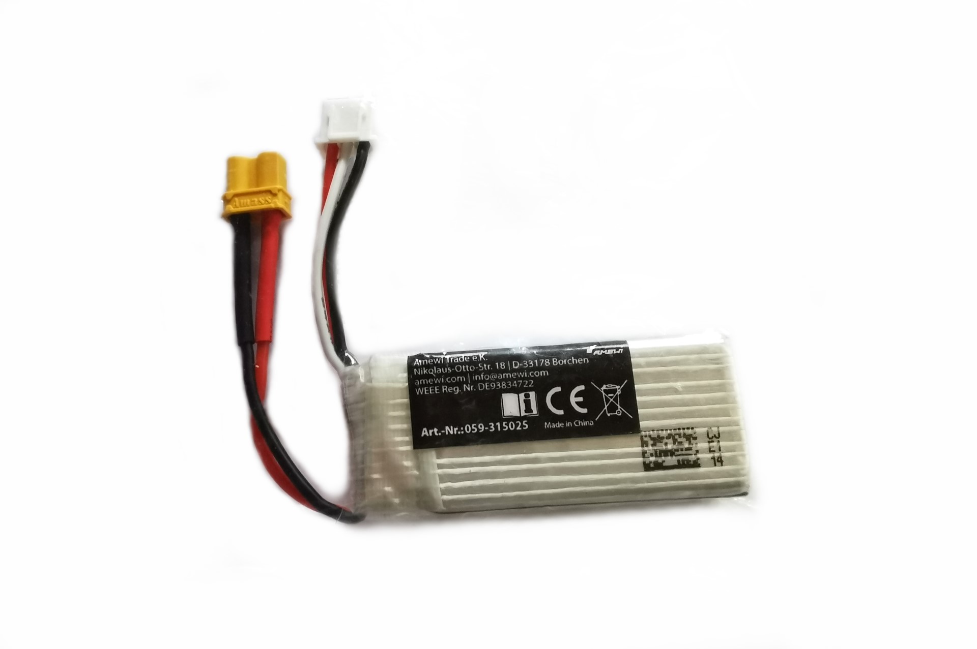 Amewi LiPo Akku 2S 7,4V 700mAh AXF180 Pro XT30 315025
