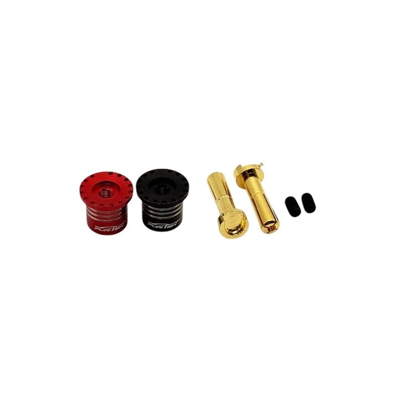 FURITEK Goldkontakt-Stecker 4mm rot/schwarz mit Kühlkörper & Griff FUR-2681